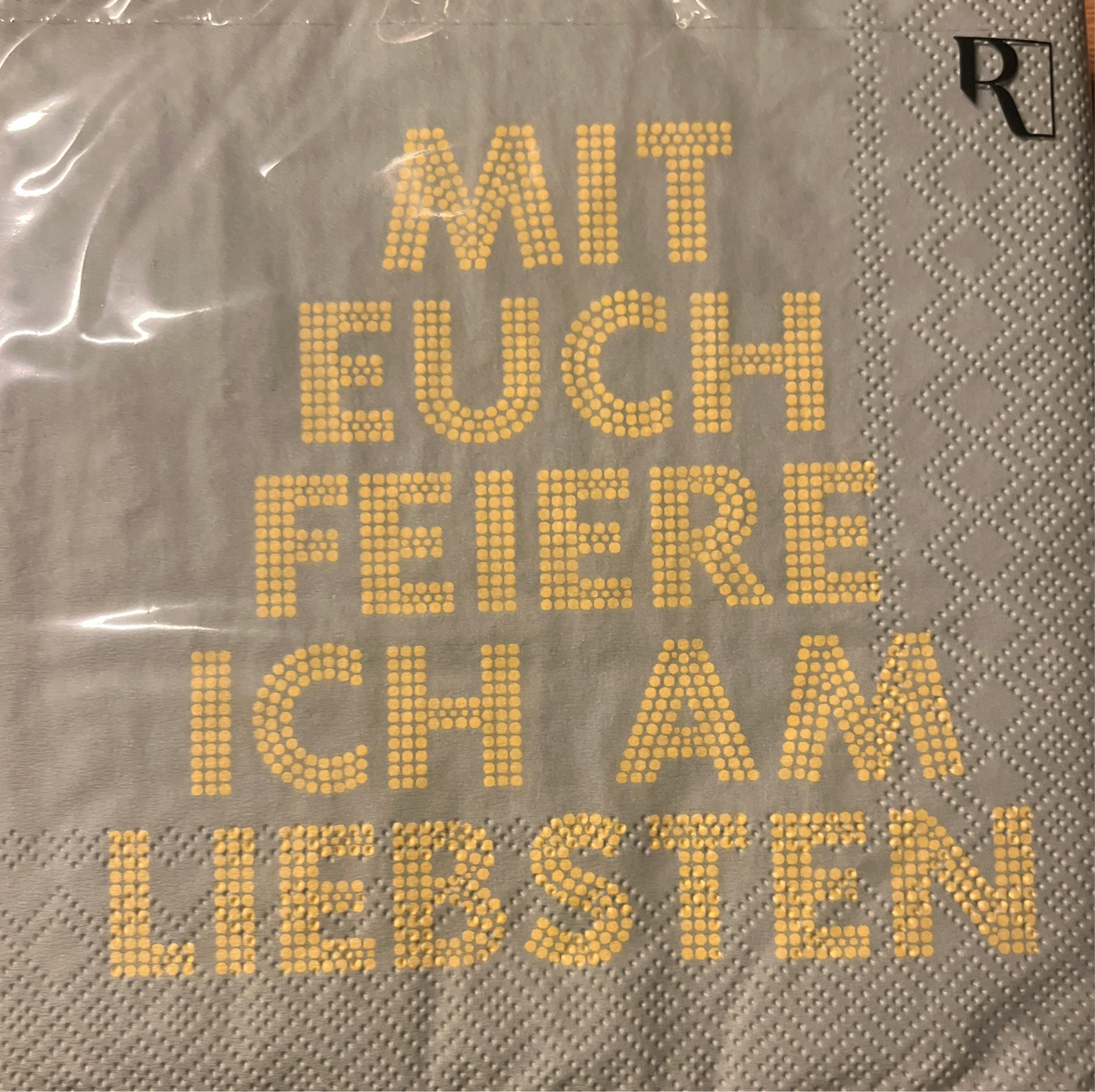 Servietten 33x33 cm "Mit euch feiere ich am liebsten" von räder design