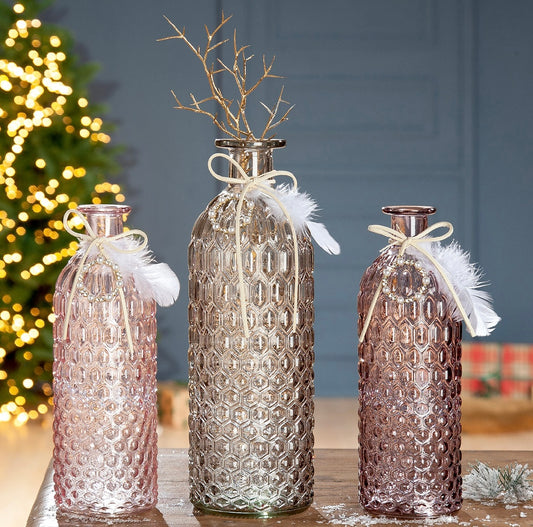Flaschenvase "Perla" aus Glas in verschiedenen Farben von Gilde - Weihnachtsdekoration