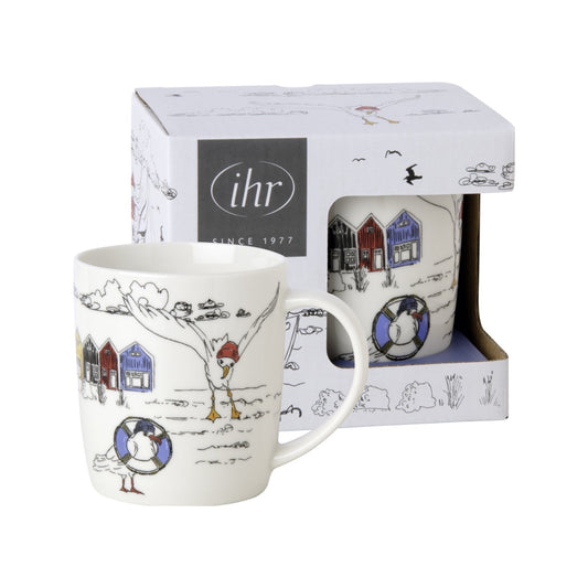 Maritime porcelain mug " Cheeky Seagulls " by her - Gift idea Maritime
