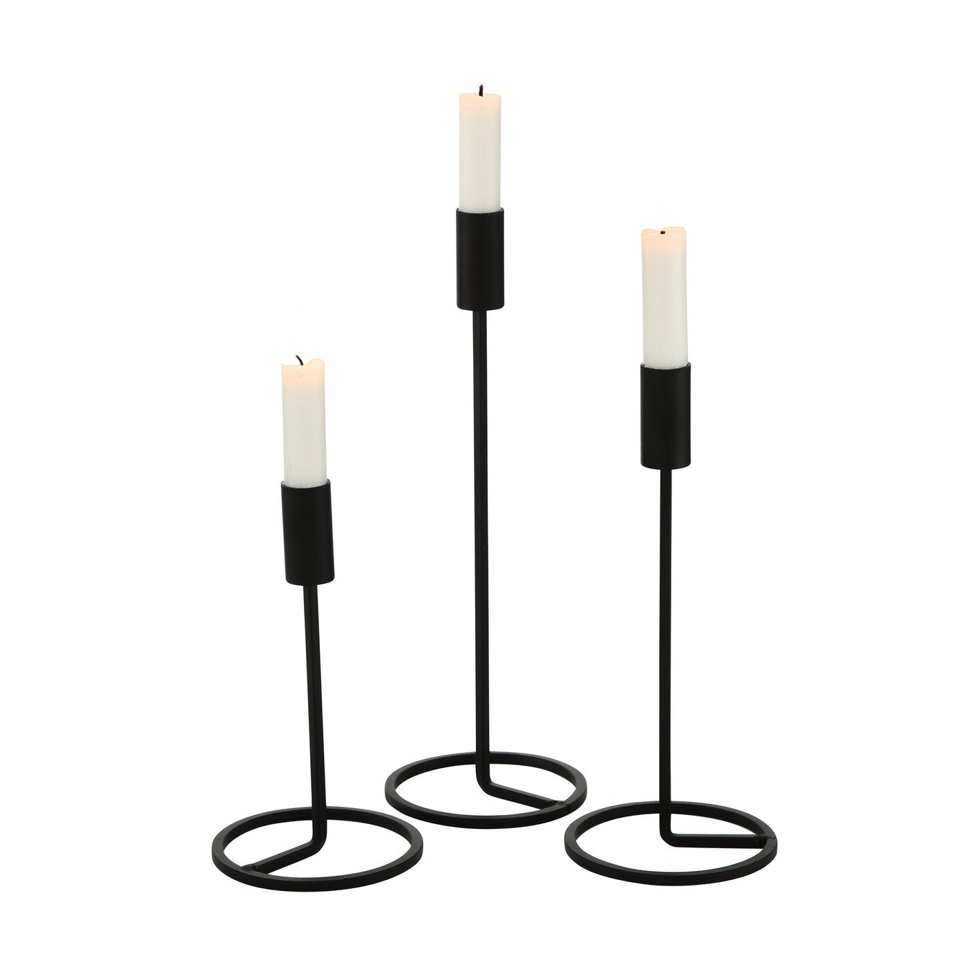 Kerzenhalter aus Metall für Stabkerzen 3er-Set von Boltze Setpreis