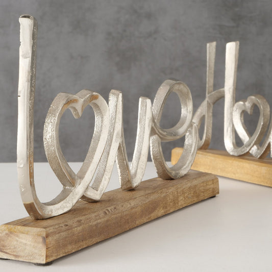 Dekoaufsteller/Schriftzug aus Holz und Aluminium "Home/Love" von Boltze - Liebe - zu hause