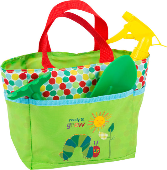 Gartentasche mit Gartenwerkzeug "Raupe Nimmersatt" von small foot - Blumen Garten