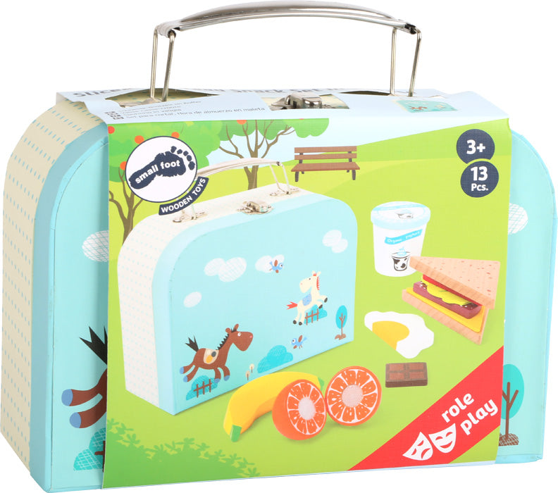 Lunchbox/Koffer mit Lebensmitteln aus Holz von small foot