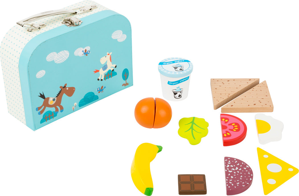 Lunchbox/Koffer mit Lebensmitteln aus Holz von small foot