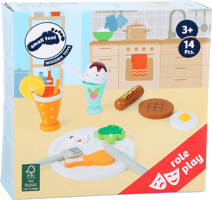 Spiel-Set aus Holz "Mittagspause" von small foot - Essen Eis Holzspielzeug
