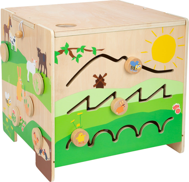 Motorikwürfel aus Holz "Landleben" von small foot - Spielwürfel Tiere lernen