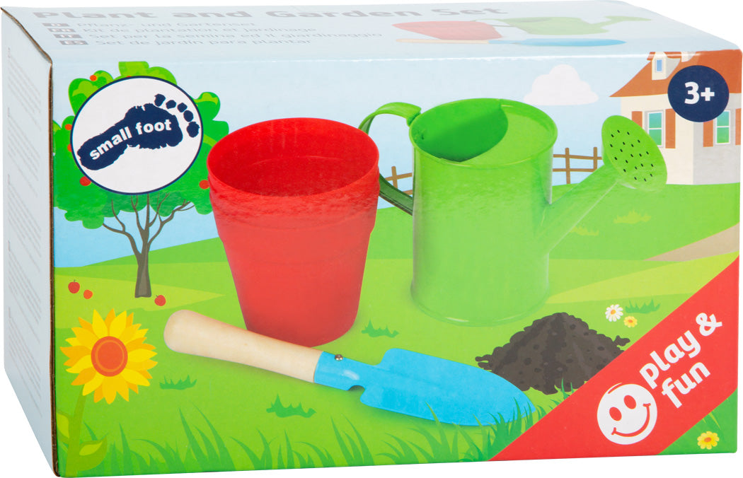 Pflanz- und Gartenset für Kinder von small foot - Gießkanne Gartenwerkzeug