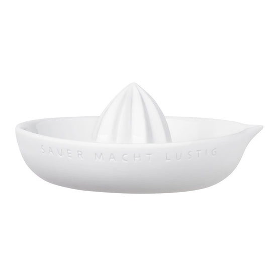 Lemon squeezer made of porcelain "Sour makes you happy" by räder design original lemon gift idea