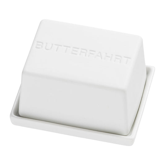 Butterdose (klein) aus Porzellan " Butterfahrt " von räder design mit Schiff und Wellen Maritim Geschenkidee (halber Butter Block)
