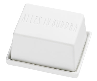Butterdose (klein) aus Porzellan " Alles in Buddha " von räder design Hingucker dekorativ lustig Geschenk (halber Butter Block)