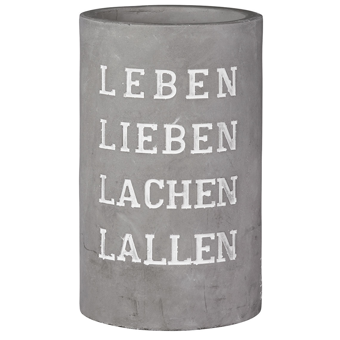 Weinkühler aus Beton " Leben Lieben Lachen " von räder design exclusiv Wein Mitbringsel