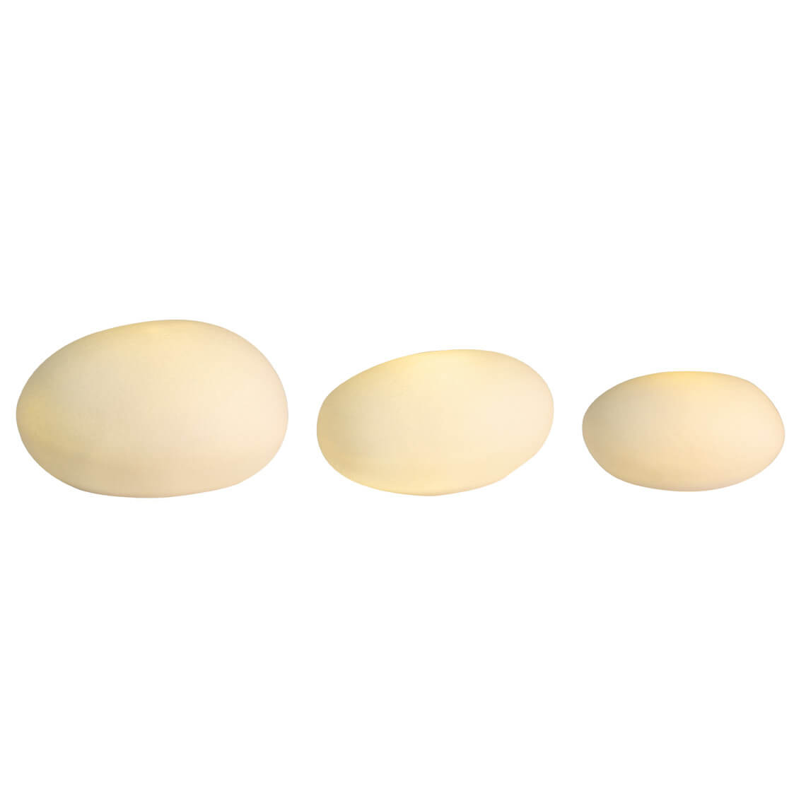 Lichtkieselsteine Set aus 3 aus Porzellan von räder design