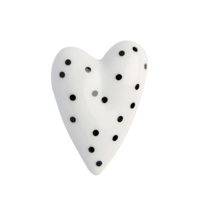 Porzellanherzen schwarz von räder design mit verschieden Mustern nach Wahl Handschmeichler Geschenk Hochzeit