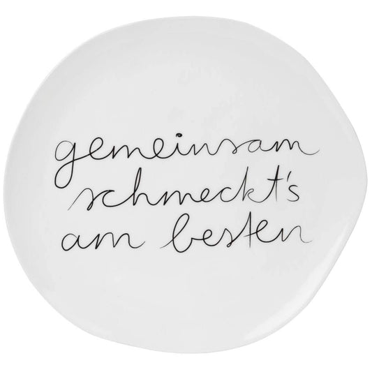 Teller aus Porzellan " Gemeinsam schmeckt´s am besten " von räder design