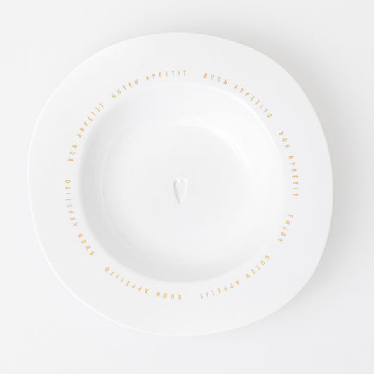Teller aus Porzellan "  Guten Appetit. Buon Appetito. " von räder design