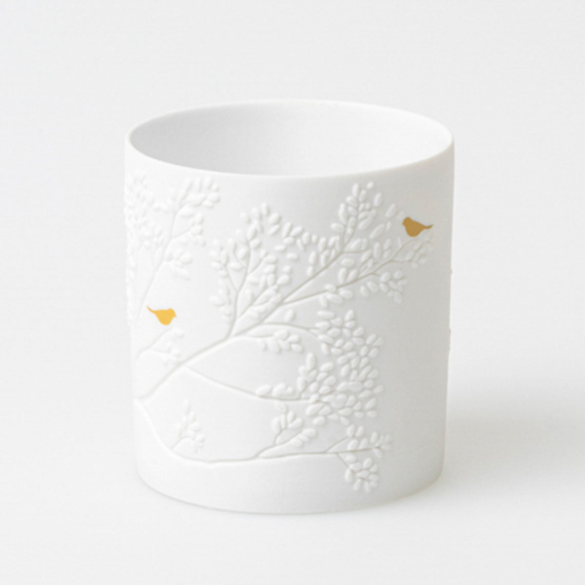 Teelichthalter aus Porzellan " Goldvogel " von räder design Vögel