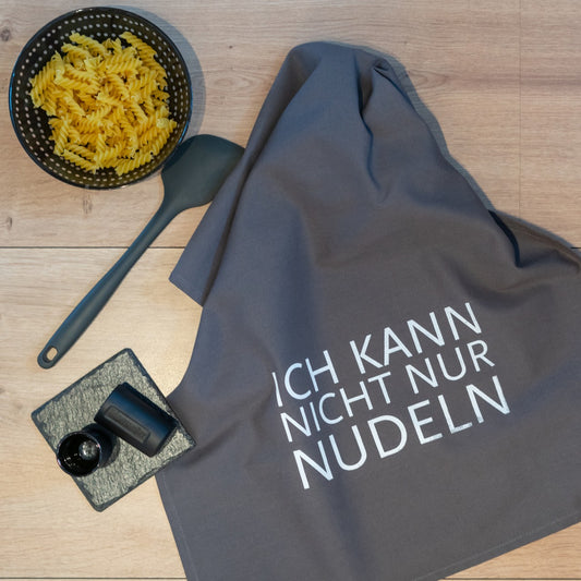 Geschirrtuch grau „ich kann nicht nur Nudeln“ weiss von 17;30 Hamburg