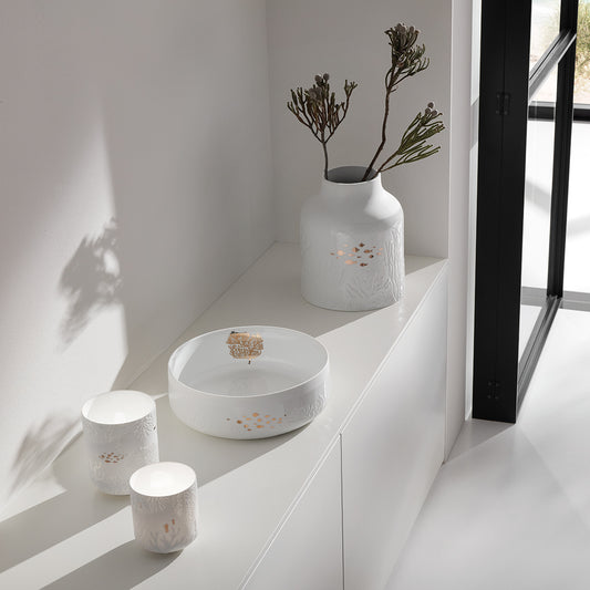 Maritime tealight holder made of porcelain "Fish Sea" by räder design