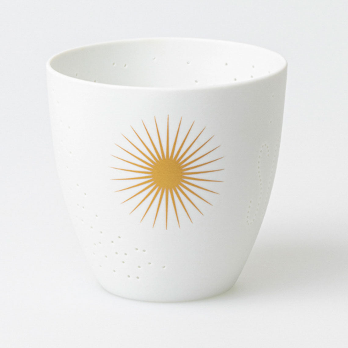feiner Teelichthalter aus Porzellan " Sommerlicht " Sonne von räder design