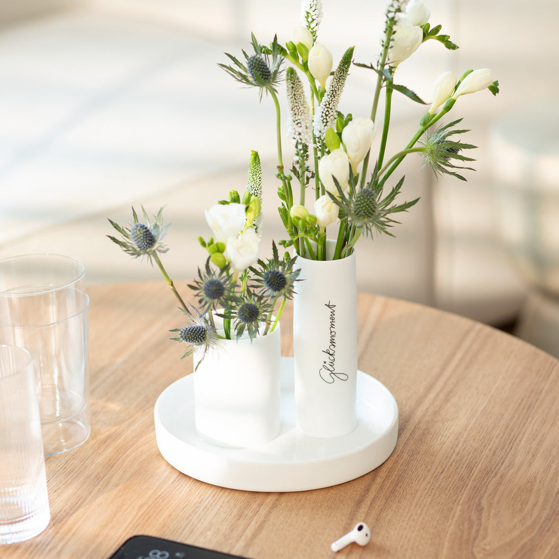 2fach-Vase aus Porzellan "Glücksmoment" von räder design