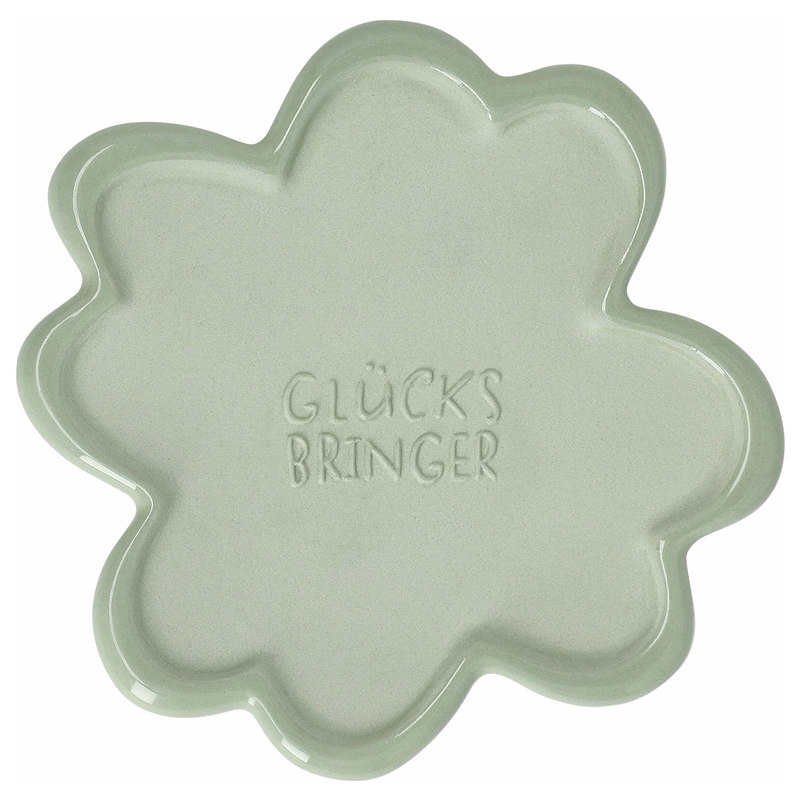 Teller (klein) Kleeblatt grün "Glücksbringer" von räder design - Geschenkidee