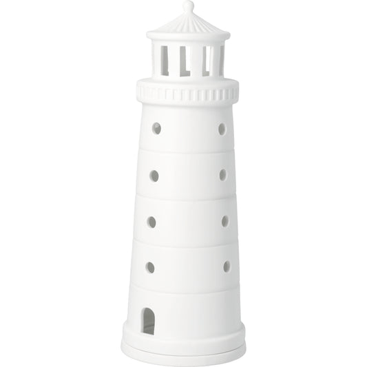 Meeresrauschen Leuchtturm aus Porzellan in weiß - Maritim Hingucker - Neuheiten 2026 von räder design D.11,3cm, H.31,5cm