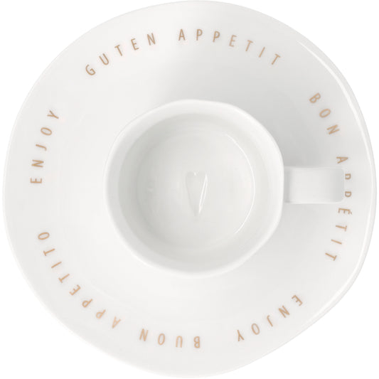 Guten Appetit Espresso Tasse von räder design Porzellan - Neuheit 2026 - D.13cm H.5,4cm 90ml