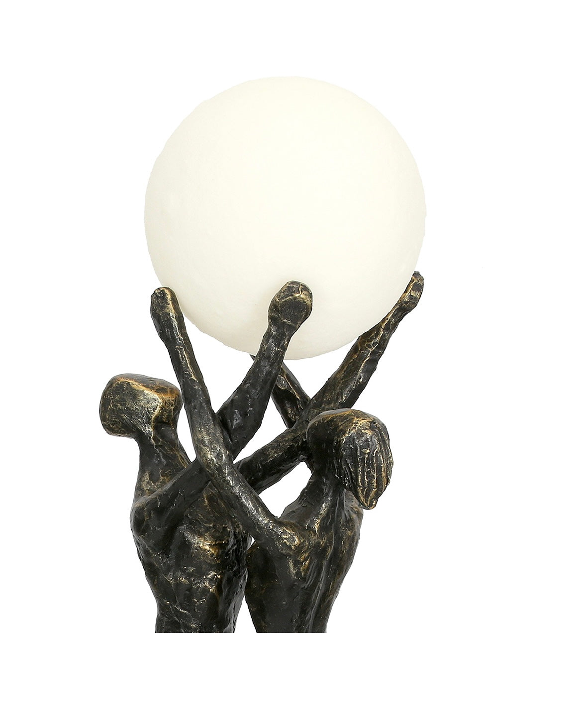 Tischleuchte (mit LED) "hold the light" mit Paarmotiv aus Kunstharz von Gilde