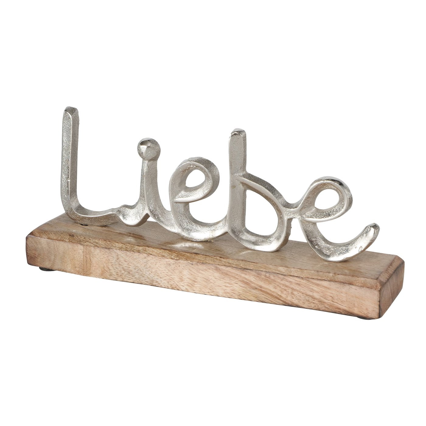 Dekoaufsteller/Schriftzug aus Holz und Aluminium "Lebe/Liebe/Lache" von Boltze