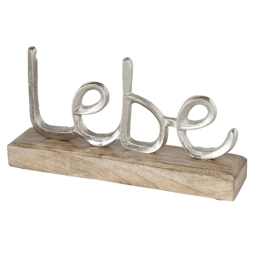 Dekoaufsteller/Schriftzug aus Holz und Aluminium "Lebe/Liebe/Lache" von Boltze