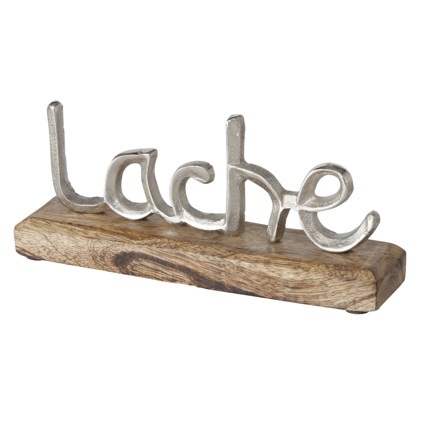 Dekoaufsteller/Schriftzug aus Holz und Aluminium "Lebe/Liebe/Lache" von Boltze