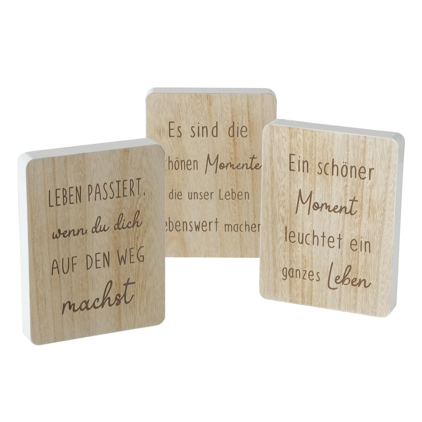 Schild aus Holz "Momente" von Boltze Sprüche auf Holz