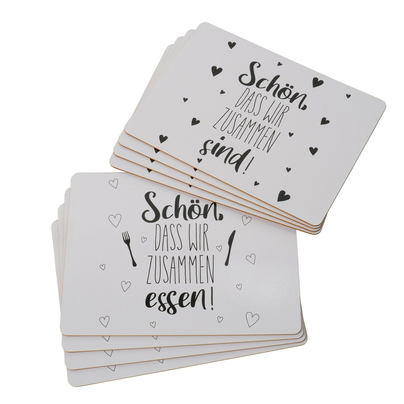 Tischsets aus Korkeiche 4er-Set "Schön dass wir zusammen sind / essen" von Boltze