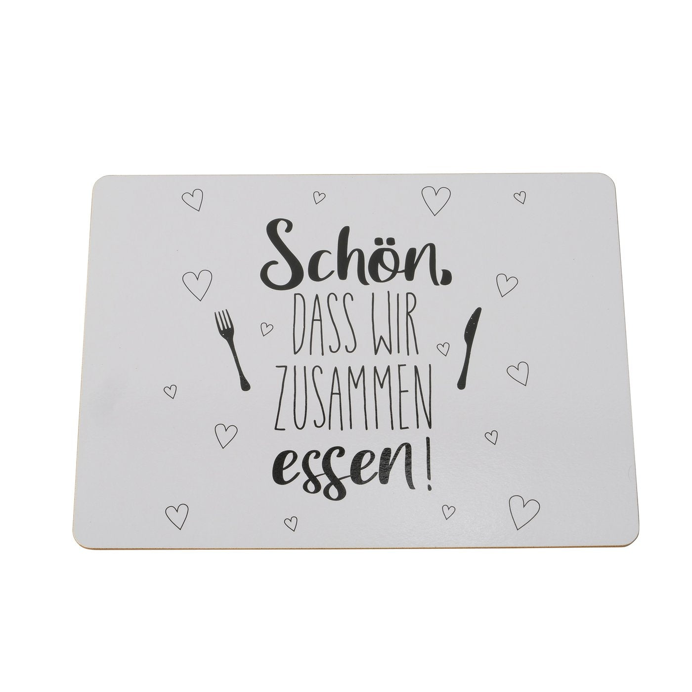 Tischsets aus Korkeiche 4er-Set "Schön dass wir zusammen sind / essen" von Boltze