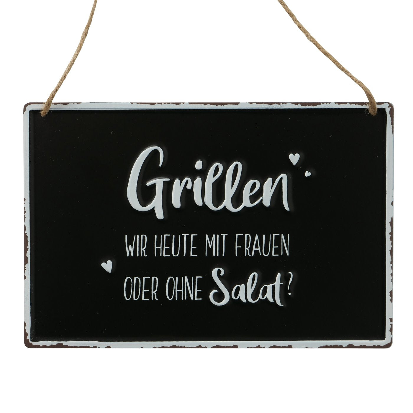 Bedrucktes Schild "Grillen" grau/rot/schwarz/weiß von Boltze