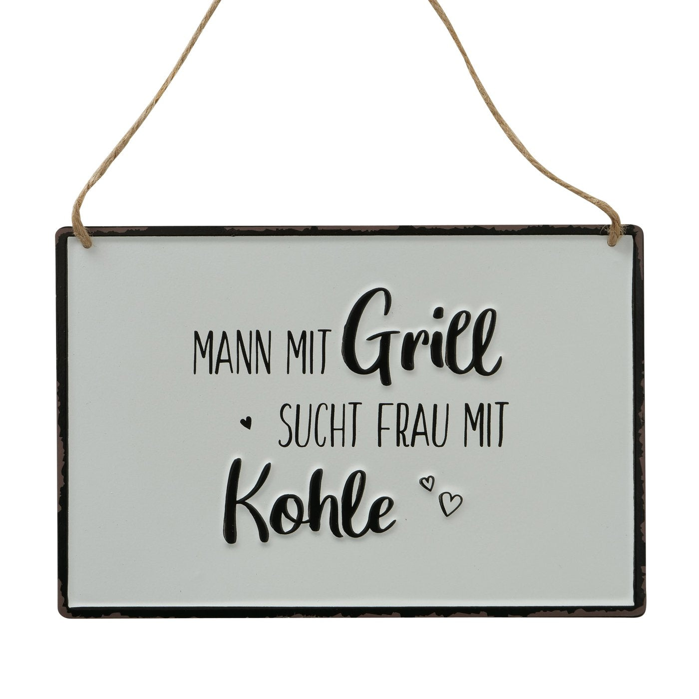 Bedrucktes Schild "Grillen" grau/rot/schwarz/weiß von Boltze