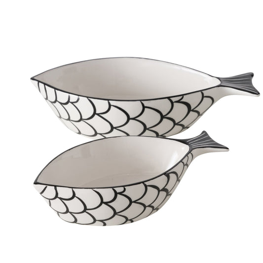 Maritime Schalen im Fischdesign aus Keramik, 2er-Setpreis Geschenkidee von Boltze