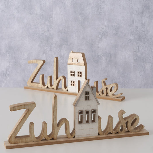 Dekoaufsteller/Schriftzug aus Holz "Zuhause" in zwei Varianten von Boltze