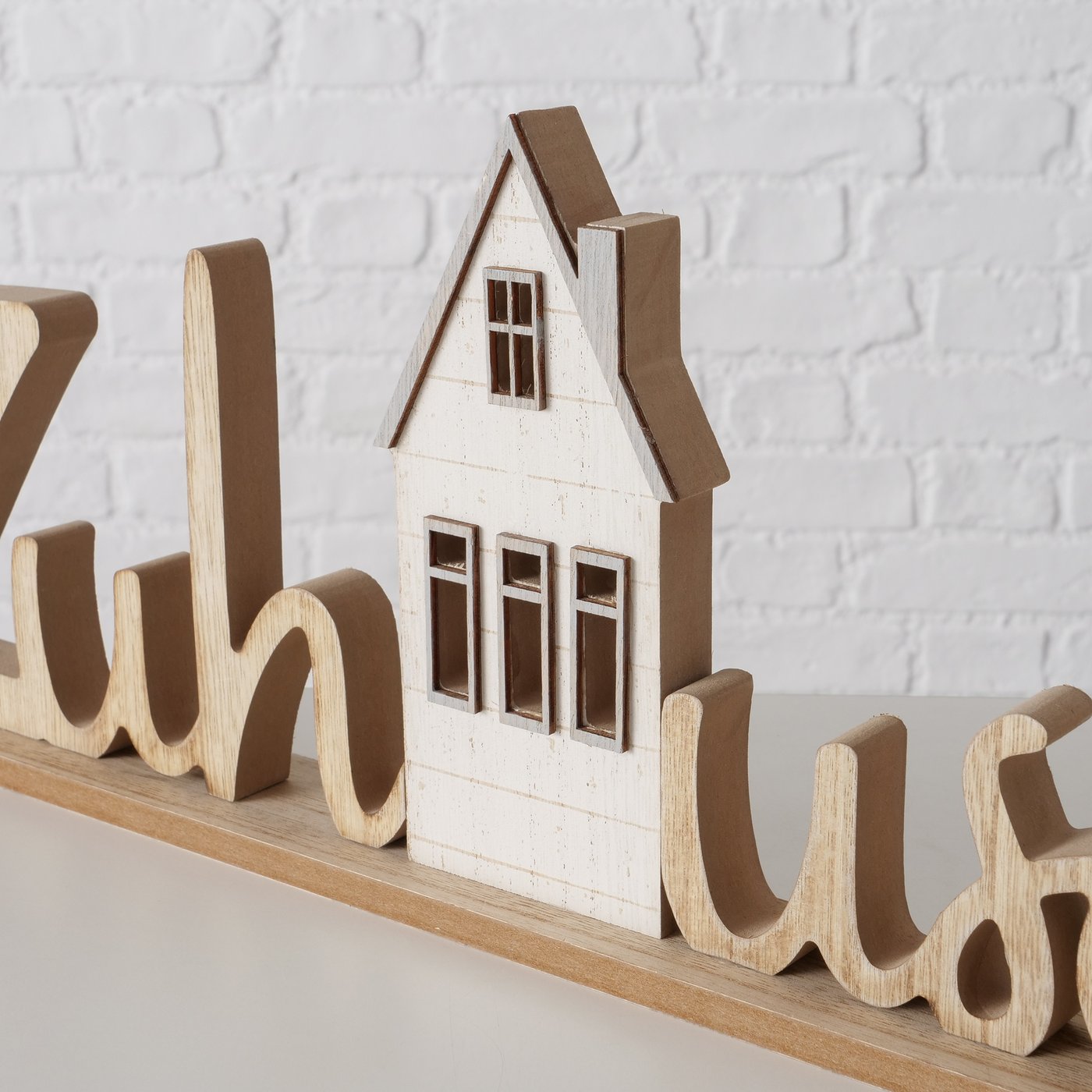 Dekoaufsteller/Schriftzug aus Holz "Zuhause" in zwei Varianten von Boltze