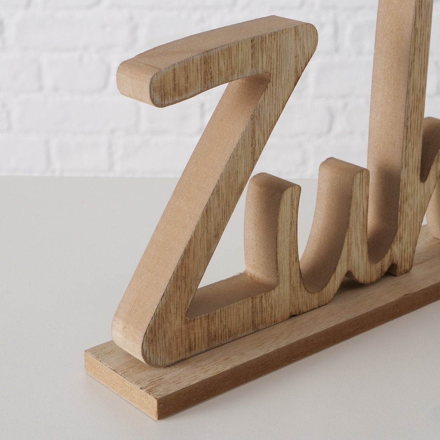 Dekoaufsteller/Schriftzug aus Holz "Zuhause" in zwei Varianten von Boltze