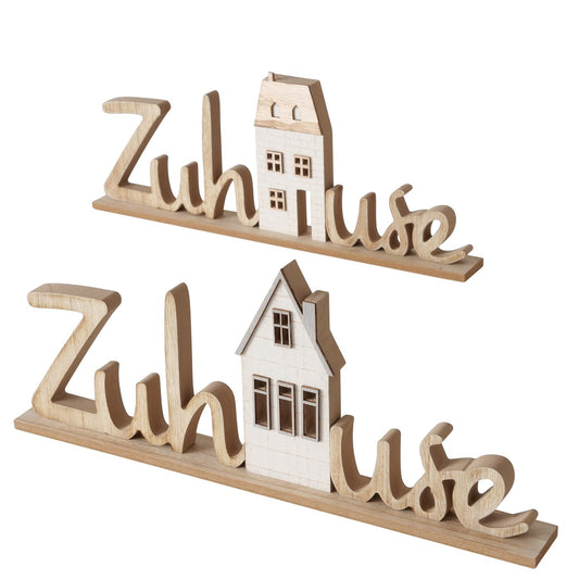 Dekoaufsteller/Schriftzug aus Holz "Zuhause" in zwei Varianten von Boltze