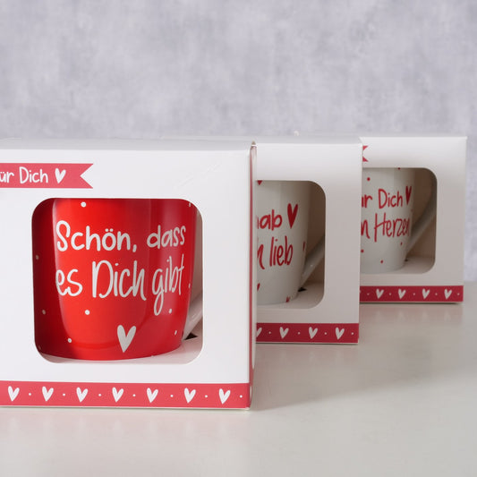 Becher " Für Dich " in drei Varianten als Geschenk von Boltze - Geschenkidee Liebe Freundschaft