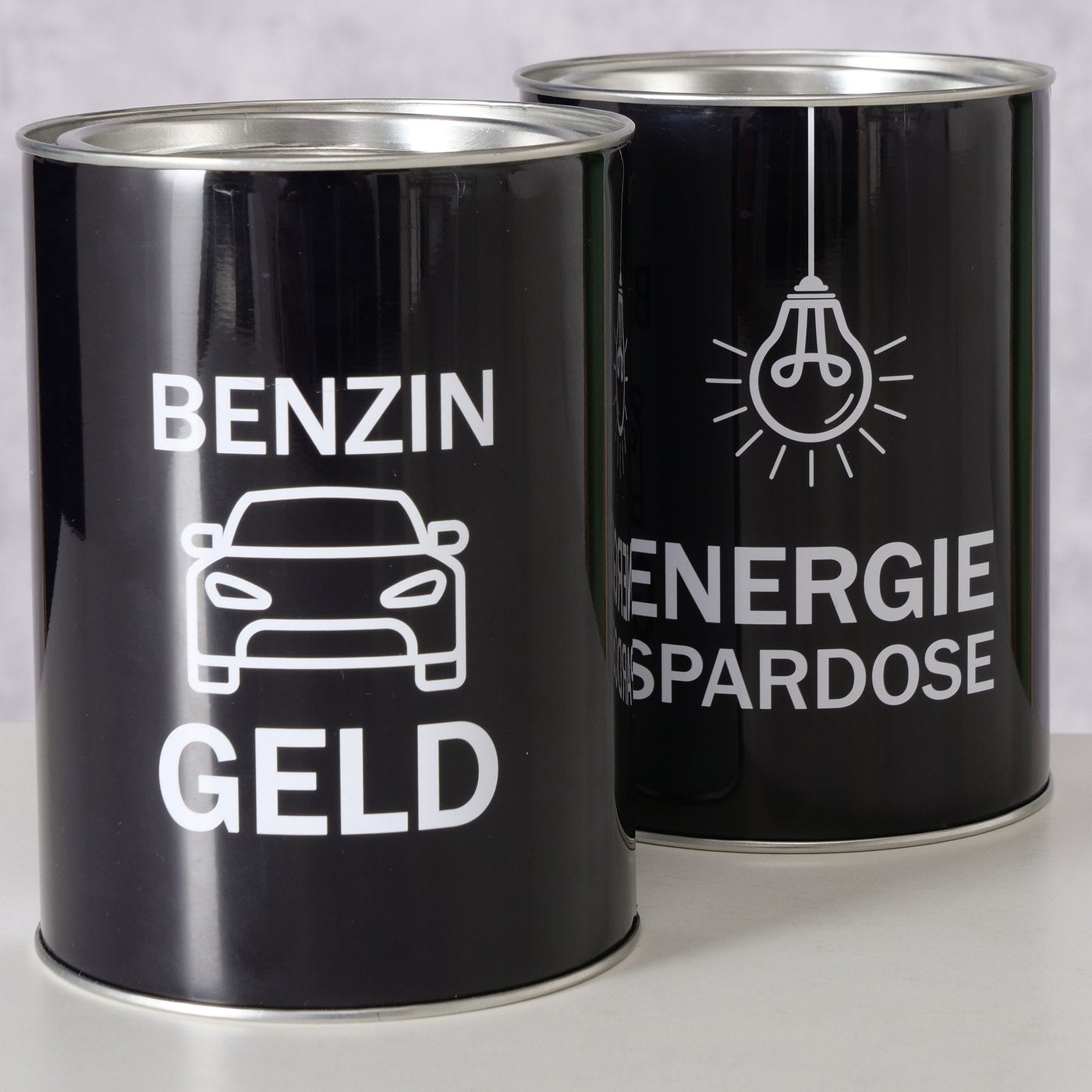 Spardose aus Metall "Energiespardose/Benzingeld" von Boltze - Geschenkidee Geld sparen