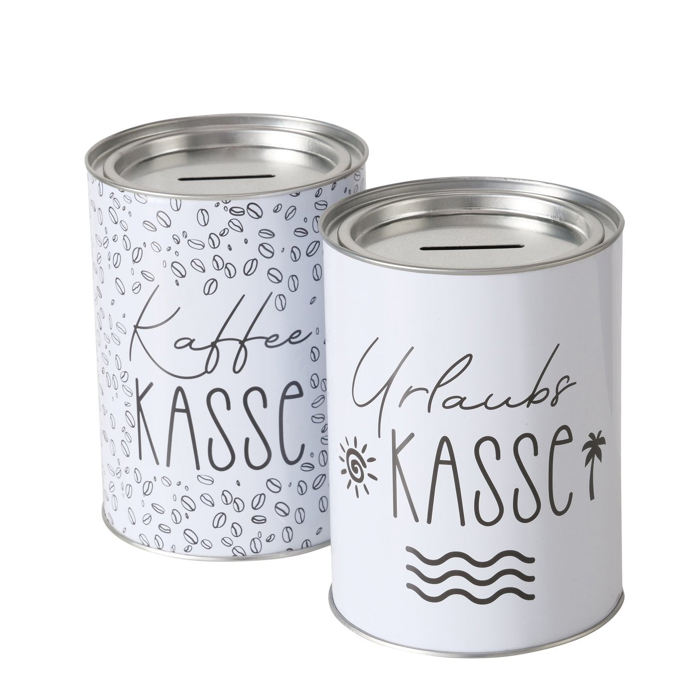 Spardose aus Metall "Kaffeekasse/Urlaubskasse" von Boltze - Geschenkidee Geld sparen
