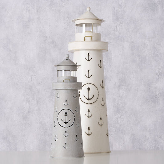 Maritime Outdoor-Laternen aus Metall, 2er-Setpreis Leuchtturm Maritime Dekoration von Boltze
