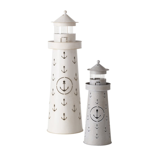 Maritime Outdoor-Laternen aus Metall, 2er-Setpreis Leuchtturm Maritime Dekoration von Boltze