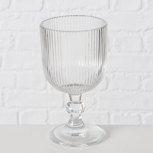 Weinglas mit Rillen-Relief von Boltze Modernes Glas für Wein