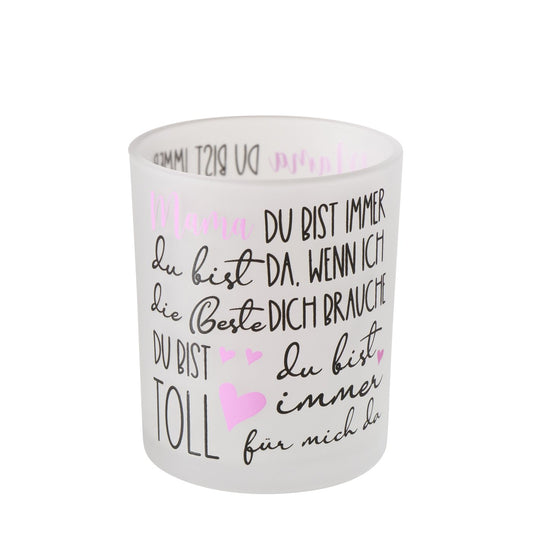 Candle glass for the best mom white/pink gift item from Boltze - Mother's Day gift idea