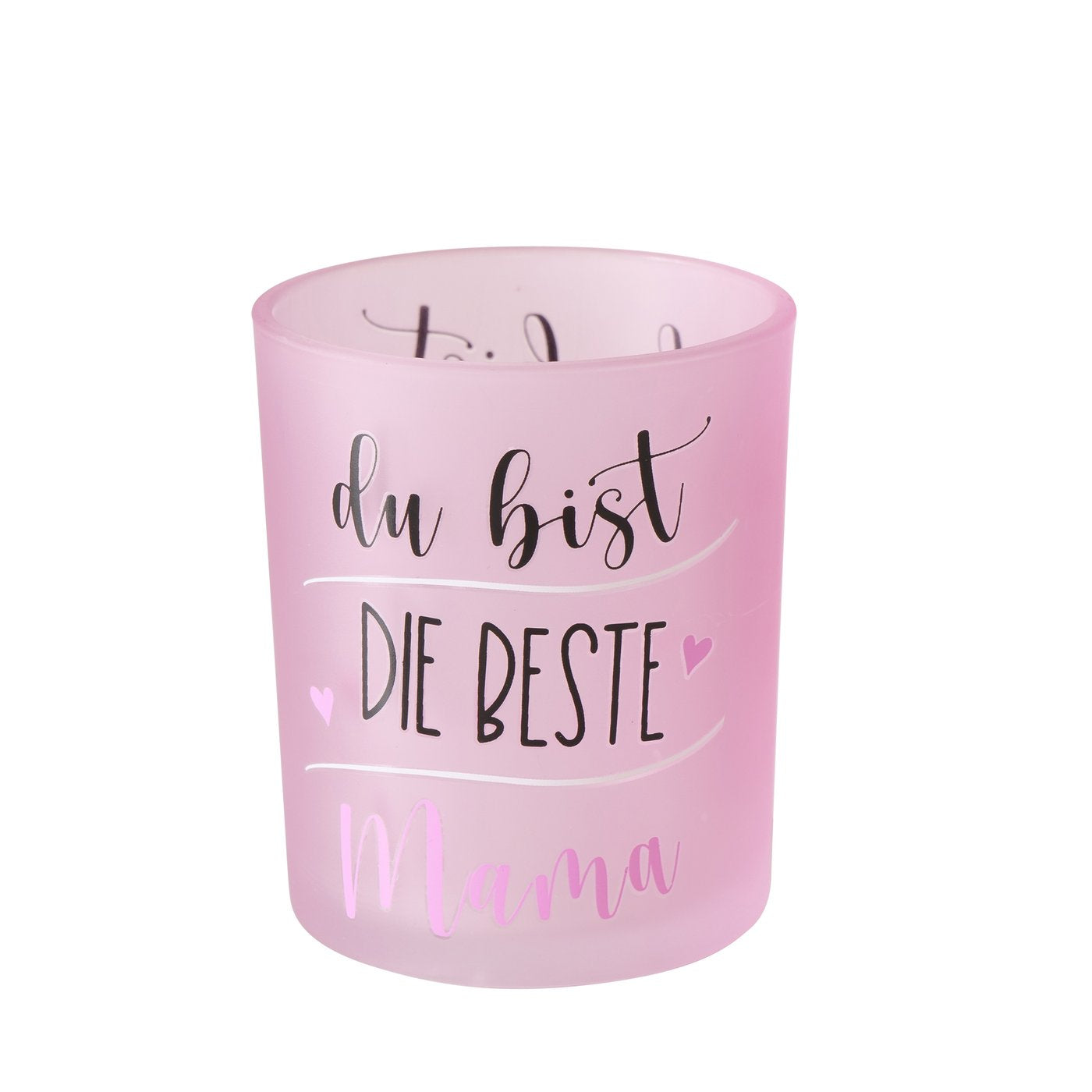 Kerzenglas für die Beste Mama weiß/rosa Geschenkartikel von Boltze - Muttertag Geschenkidee