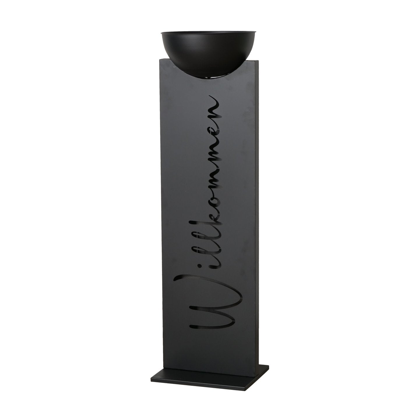 Dekosäule mit Pflanzschale aus Metall "Willkommen" von Boltze - Garten Dekoration Blumen